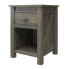Farmhouse Bedroom Nightstand in Rustic Grey Oak