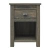 Farmhouse Bedroom Nightstand in Rustic Grey Oak