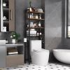 Industrial Over the Toilet Shelving Unit Metal Wood