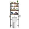 Industrial Over the Toilet Shelving Unit Metal Wood