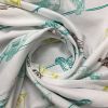 Cotton Fabric Shower Curtain with Teal Beige Black Birds