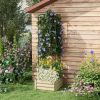 Raised Garden Bed Planter with Tomato Cage Trellis in Beige