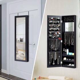 Black Wall Mounted Jewelry Organizer Full Length Mirror