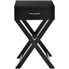 X-Shape Nightstand End Table in Black