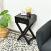 X-Shape Nightstand End Table in Black