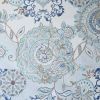 Shower Curtain with Blue Watercolor Paisley Floral Motif