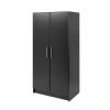 Black Bedroom Armoire Cabinet with Hanging Rail