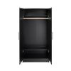 Black Bedroom Armoire Cabinet with Hanging Rail