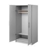 Bedroom Armoire with Hanging Rail in Light Grey Wood Finish