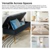 Modern End of Bed Storage Bench with Black Velvet Seat