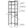 Industrial Over the Toilet Shelving Unit in Metal Black Wood