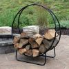 Modern Black Metal Firewood Holder Log Rack