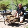 Modern Black Metal Firewood Holder Log Rack