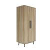 Mid-Century 2-Door Bedroom Armoire in Oak Wood Finish