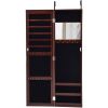 Dark Brown Wall Mounted Jewelry Organizer Full Length Mirror