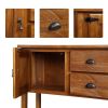 Farmhouse Cabinet with Storage Drawers in Brown
