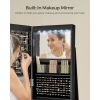 Black Wood Jewelry Armoire Freestanding Rotating Mirror