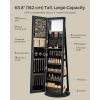 Black Wood Jewelry Armoire Freestanding Rotating Mirror