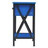 Rustic Nightstand in Dark Blue and Black