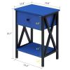 Rustic Nightstand in Dark Blue and Black