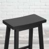 Farmhouse Bar Height Saddle Seat Barstools in Charcoal Black Finish