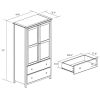 Solid Wood Bedroom Armoire with Hanging Bar in Cherry Finish