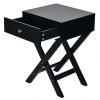 Retro Black X-Shape Nightstand