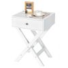 Retro White X-Shape Nightstand