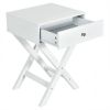 Retro White X-Shape Nightstand