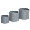 Round Flower Pot Planters with Drainage Holes in Grey