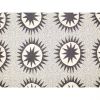 Shower Curtain w/ Cream Brown Sun Star Medallion Pattern