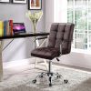 Modern Dark Brown Mid-Back Office Chair with Armrests and Wheels
