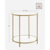 Modern Glass Top Metal End Table in Gold