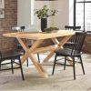Modern Farmhouse Solid Wood Dining Table in Distressed Driftwood Finish