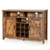 Rustic Brown Detachable 9 Bottle Wine Rack Kitchen Storage Cabinet
