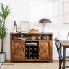 Rustic Brown Detachable 9 Bottle Wine Rack Kitchen Storage Cabinet