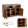 Rustic Brown Detachable 9 Bottle Wine Rack Kitchen Storage Cabinet