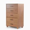 Modern Farmhouse Solid Wood 5 Drawer Bedroom Chest - Light Brown