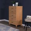 Modern Farmhouse Solid Wood 5 Drawer Bedroom Chest - Light Brown