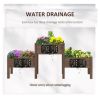 Brown 3 Wooden Elevated Planter Garden Beds