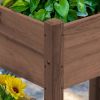Brown 3 Wooden Elevated Planter Garden Beds