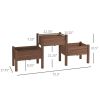 Brown 3 Wooden Elevated Planter Garden Beds