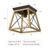 Rustic Wood Metal Glass Ceiling Light