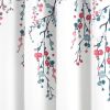 Floral Shower Curtain in White Blue Coral Watercolor