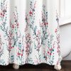 Floral Shower Curtain in White Blue Coral Watercolor
