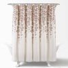 Floral Flowers Shower Curtain in Tan Purple Grey