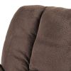 Traditional Upholstered Reclining Sofa Chair w/ Holders and Footrest Brown