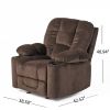 Traditional Upholstered Reclining Sofa Chair w/ Holders and Footrest Brown