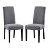 Modern Grey Dining Chair with Black Wood Legs