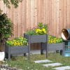 3 Grey Elevated Planter Garden Beds